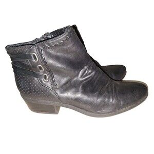 Bearpaw Beartraps Gineva Ankle Booties Black Leather Women’s 8.5